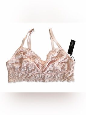 Montelle NWT Cup-Sized Lace Bralette Style 9334 Blush Pink 36B/C